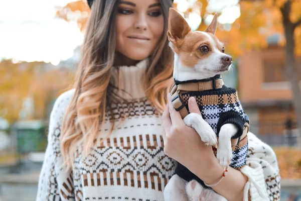 a woman carrying a chi with a vest